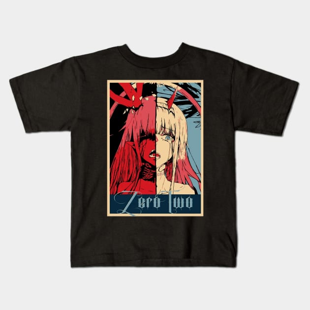 Darling in the franxx  Zero two Vintage Kids T-Shirt by DaxEugene